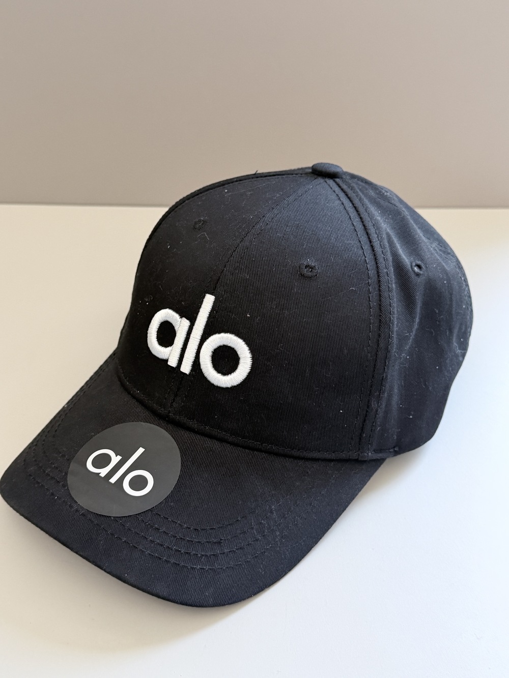 Alo Yoga Black Embroidered Logo Baseball Cap